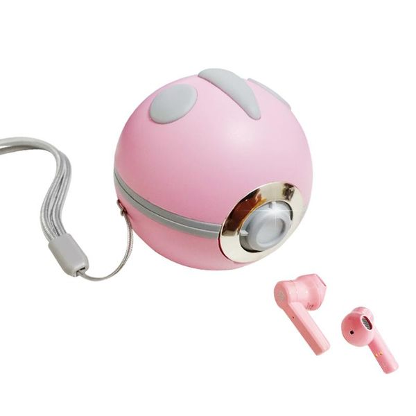 

headphones & earphones true wireless earbuds bluetooth 5.0 with charging case cute pink basic 2 stereo premium deep bass for sport