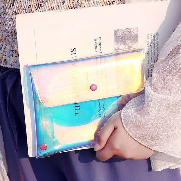 

storage bags transparent coin purse women wallet laser pvc card pencil cosmetic wallets and high quality