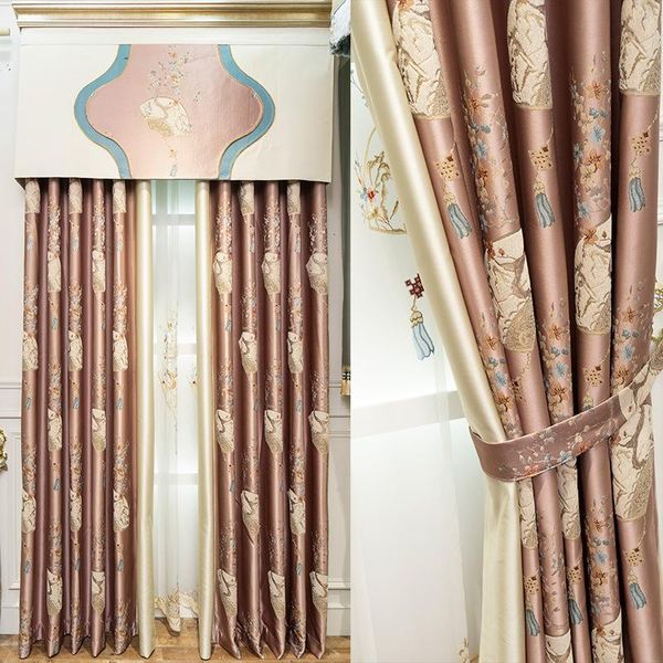 

curtain & drapes european style curtains for living dining room bedroom light luxury high precision yarn-dyed jacquard french window