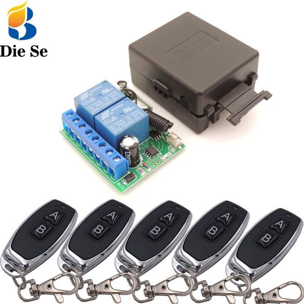 

smart home control 433mhz universal rf remote switch dc12v 10amp 2ch relay receiver and key fobs for garage gate