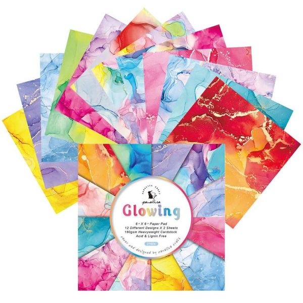 

other arts and crafts 24pcs/set scrapbooking paper color mixture material art background for card making vintage diy scrapbook craft