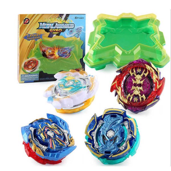 B-x Toupie Burst Beyblade Alta Qualidade Plástico Mini Beyblades Burst Stadium com lançador Bey Lâminas Metal Fusion Spinning Top X0528