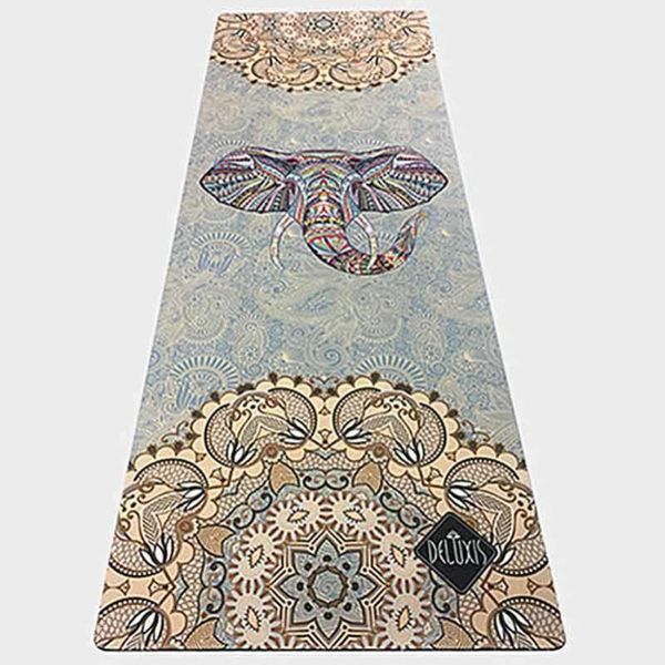 

suede yoga mat fashion printed cushion for women anti-skid comfortable floor pad indoor sports travel fitness equipment mats