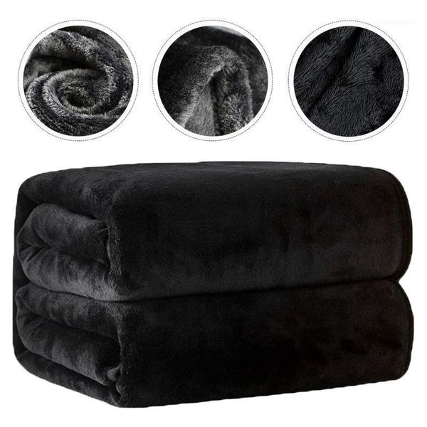 

1pc coral fleece soft color throw blanket sleeping for gift office11