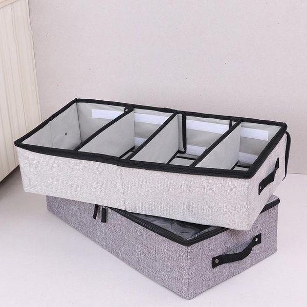 

storage boxes & bins proof 4 grid folding box thicken clear shoe bags under bed dust clothes organization canvas