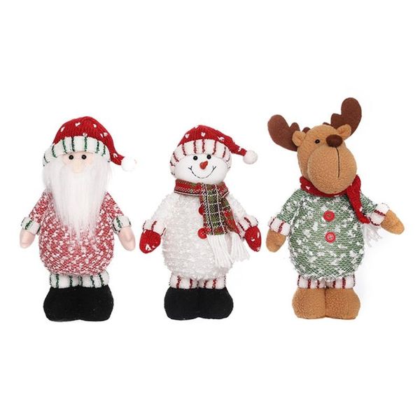 

christmas decorations doll decoration with led light lovely santa claus snowman elk ornaments xmas party home decor