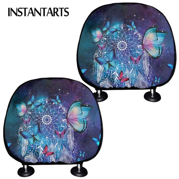 

seat cushions instantarts drean catcher butterfly printed universal protective-case car head neck rest pillow set of 2