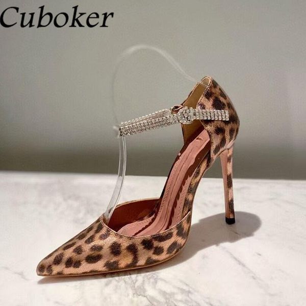 

dress shoes leopard crystal ankle wrap sandals high heels women pointed toe party stiletto ladies wedding bride sandalias, Black