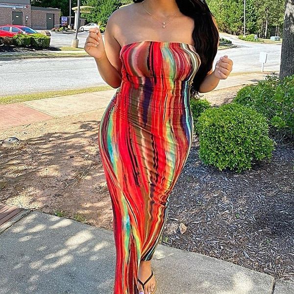

women's plus size sheath dress tie dye square neck print long sleeve summer casual maxi long dress daily dress / strapless 23rl#, Black