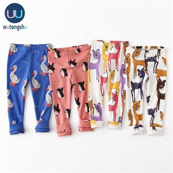 Leggings per bambina in cotone Lino Autunno Modello animale Natale Pantaloni invernali casual Sport per vestiti per neonati 211028