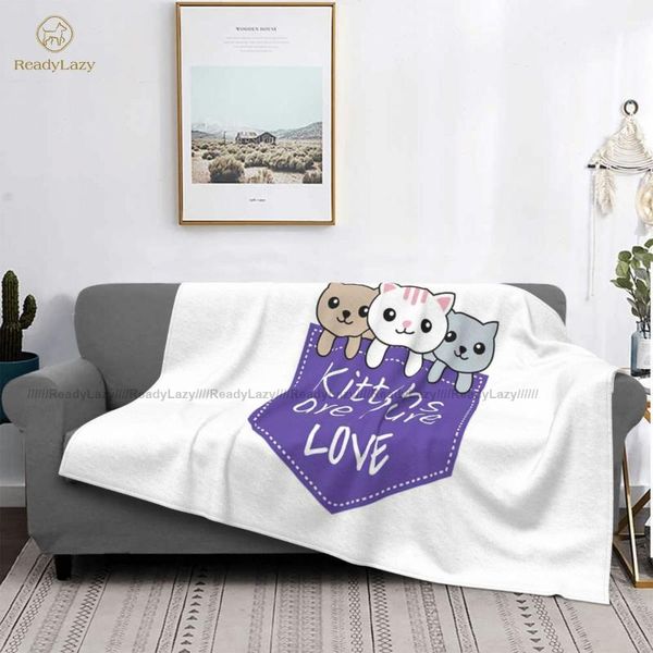 

blankets pocket cat blanket fleece cold soft cute bedspread