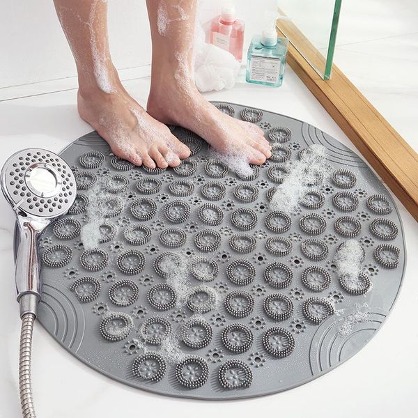 

bathroom non-slip mat shower room foot mats hydrophobic quick-drying suction cup carpet massage pad pvc round rug carpets