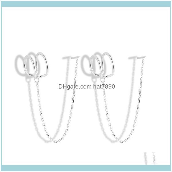 

dangle & chandelier jewelryng s925 tremella line personalized long tassel earrings trend creative simple two wear ear clip aessories d, Silver