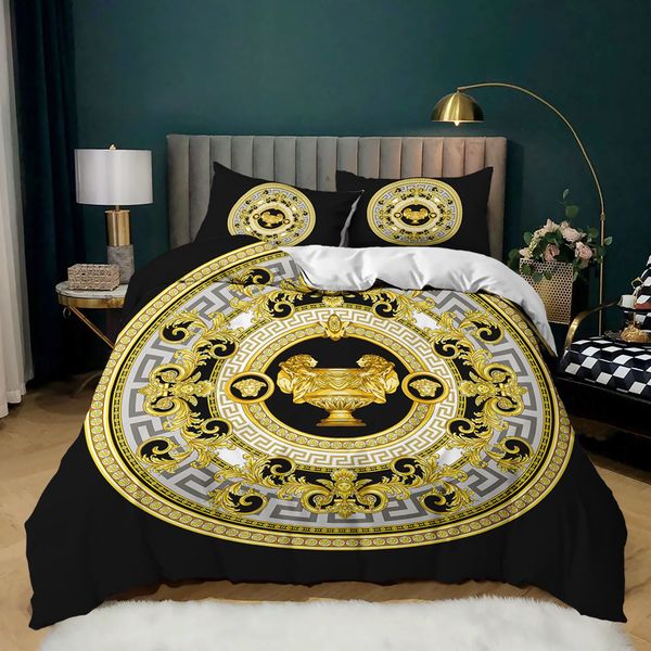 

luxury design letter printed textile bedding set, multi-color european style household items, suitable for friends/family/children, with 1 d