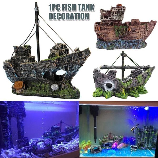 

fish tank landscaping pirate ships resin ship decorations suitable for aquarium m56
