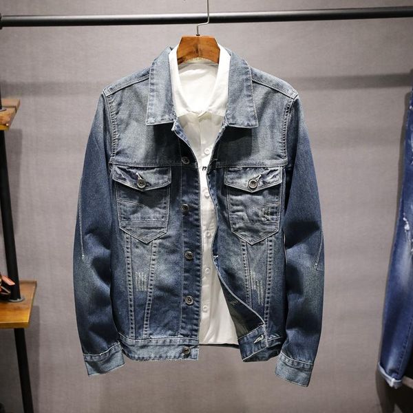 

men's jackets spring autumn men casual denim jacket water wash classic cowboy coat loose bomber cotton light blue, Black;brown