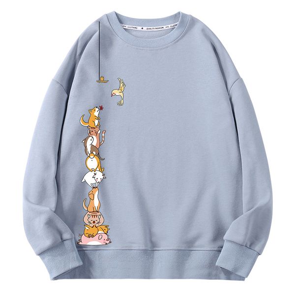 

2021 spring and autumn men's sweatshirt casual round neck fashion printed, Black