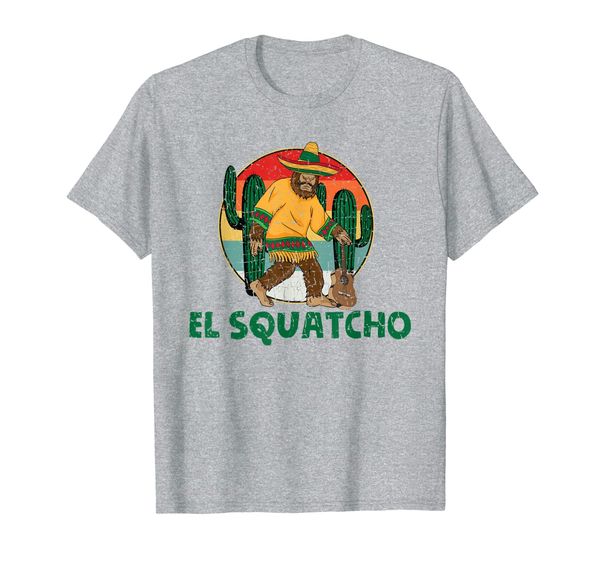 

funny el squatcho mexican hide and seek sasquatch musician t-shirt, White;black