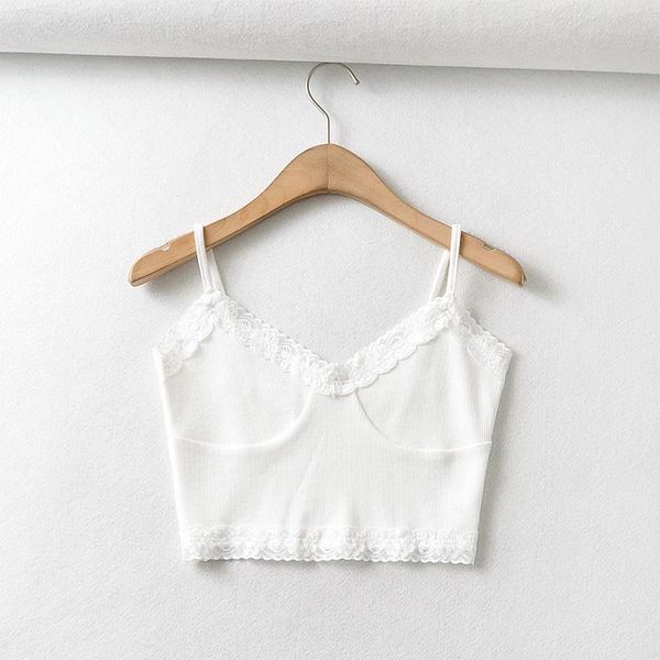 

women's tanks & camis camisole tees sling mujer patchwork short slim elastic bluzki clothing cropped female, White