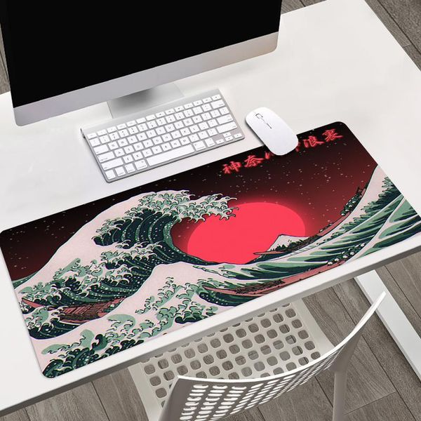 

mouse pads & wrist rests simple design great wave off pad to game anti-slip lappc decoration mice large mat gaming accessory mousepad
