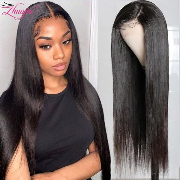 

lace wigs 13x4 straight front wig transparent 32inch 250 density brazilian human hair for women pre plucked brown, Black;brown