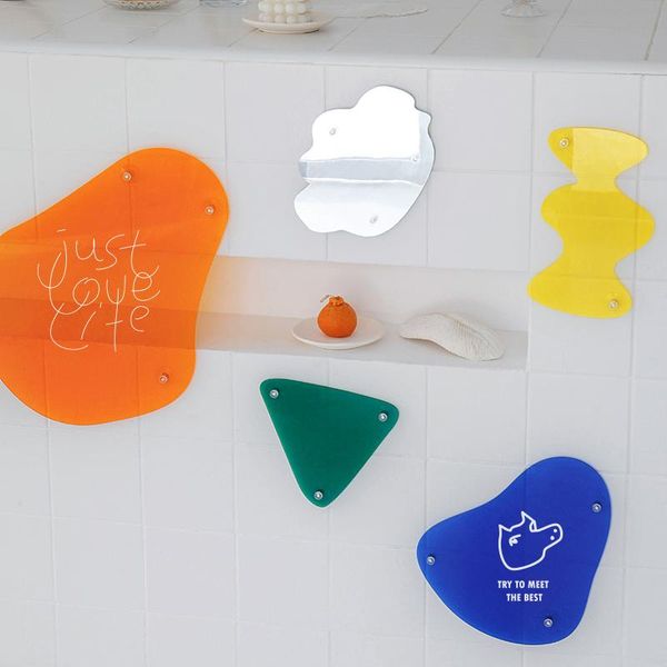 

nordic creative glass door window translucent decorative stickers transparent acrylic geometric refrigerator sticker home decor fridge magne
