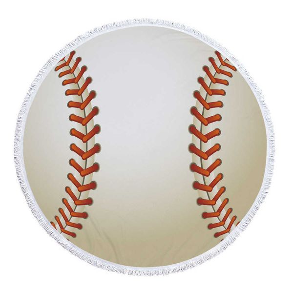 

round sports baseball football beach blankets s summer tassel tapestry polyester bath towel picnic rugs yoga mat gga1990