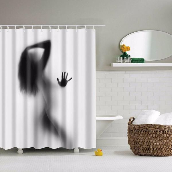 

shower curtains creative waterproof girl shadow home bathroom curtain with 12pcs hooks 180*180cm