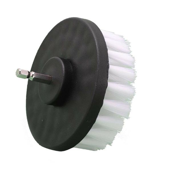 

car sponge 4 inch white soft drill brush attachment for cleaning carpet leather glass tires electric round