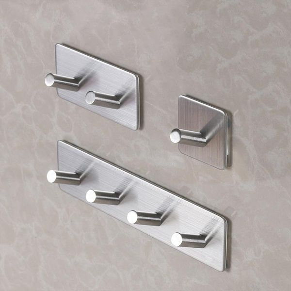 

hooks & rails strong suction 3m glue adhesive wall door stainless steel clothes bags hanger bathroom kitchen accessories storage hook