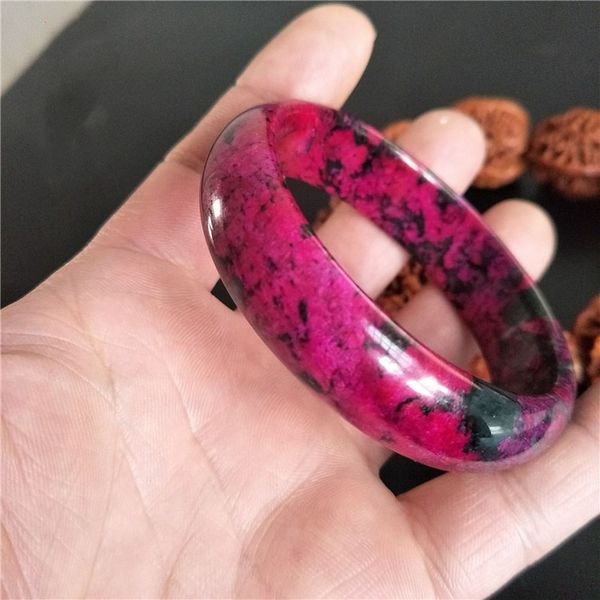 

chinese natural color handcarved jade bracelet fashion womens jewelry wide strip plum jade bracelet gift accessories, Black