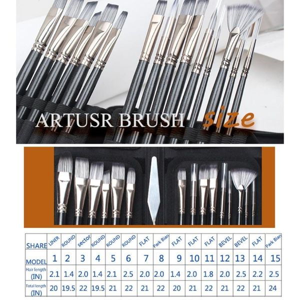 

gift sets g92e 15 oil paintbrush set black zipper canvas bag with scraper sponge