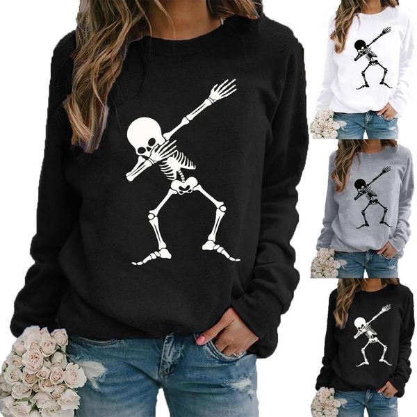 

women's hoodies & sweatshirts 2021 women long sleeve sweatshirt casual fashion printing autumn pullover blouse, Black