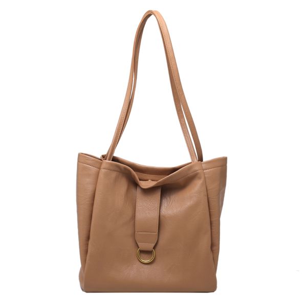 

shoulder bag female 2021 spring and summer urban trend soft surface solid color buckle korean fashion portable shopping tote bag