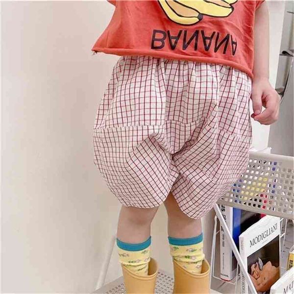

summer arrival girls fashion plaid shorts kids korean design boys 210528, Black