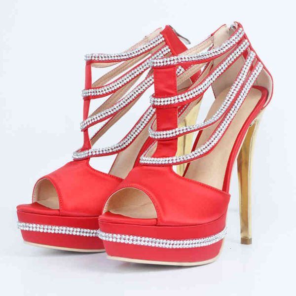 

sandals olomm woman platform stiletto pearl high heels open-toed shoes chram red women's party i plus size 4-15 67tl, Black