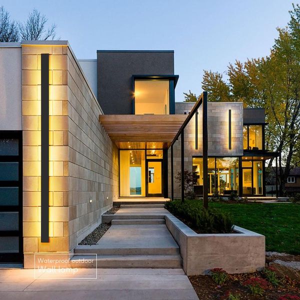 

wall lamp indoor sensory switch led light long aluminum garden villa porch sconce 110v 220v luminaire