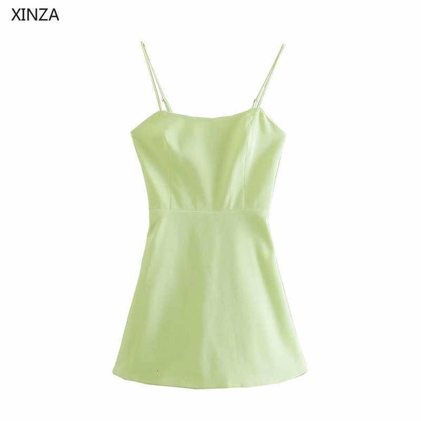 

casual dresses women strappy linen mini summer adjustable straps backless party woman smocked elastic green ftwo, Black;gray