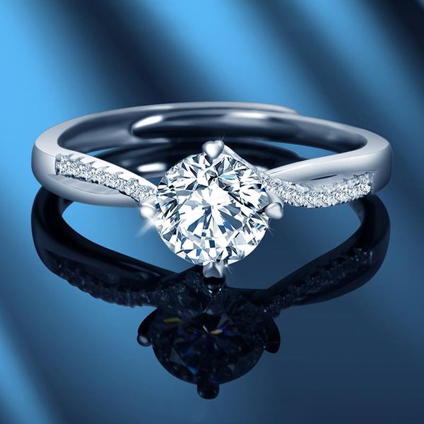 

cluster rings s925 sterling silver moissanite ring with diamond for women, Golden;silver