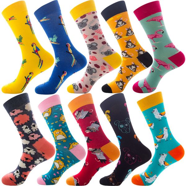

10 pairs brand diamond ramen astronaut pattern hip hop cool socks for men winter thick long skate funny socks colorful mens daintiness, Black