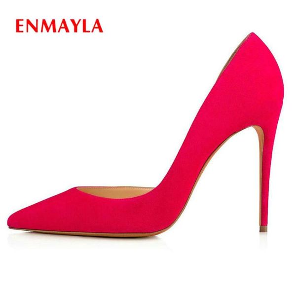 

dress shoes enmayla pointed toe slip-on wedding fashion flock thin heels ladies spring/autumn shallow women, Black