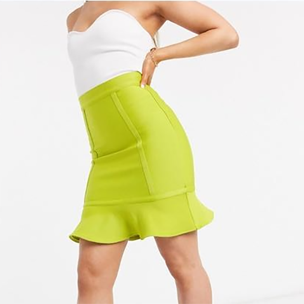 

skirts black and yellow tight versatile fishtail rayon bandage
