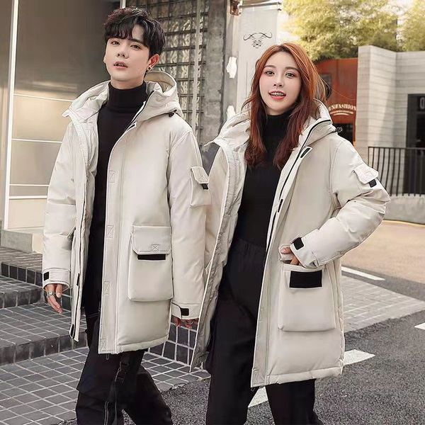 

parka men winter jackets padded cotton coat thick warm parkas mens casual outerwear parkas windbreaker jacket fashion1, Black