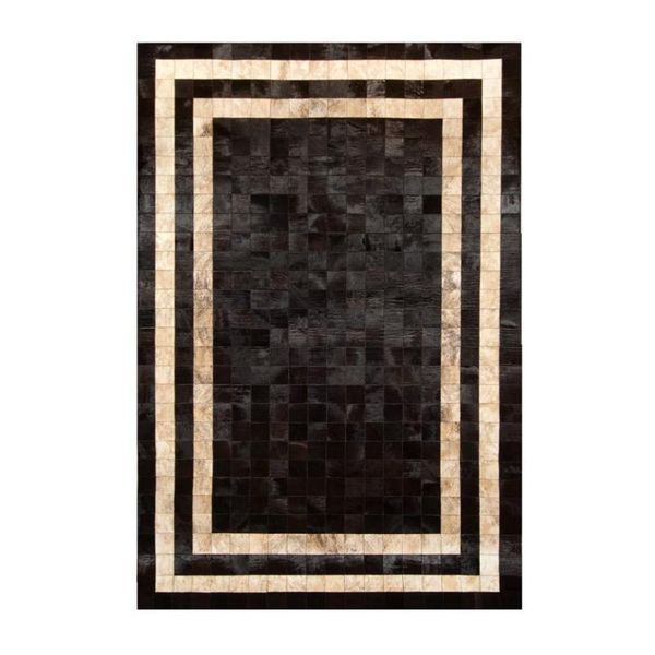 

patchwork cowhide rug rf-b11 mosaik testa di moro horsy double line - light beige carpets