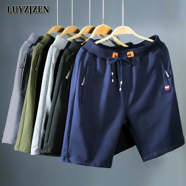 

summer men shorts cotton arrival brand casual solid beach shorts mens elastic waist bermuda short trousers 5xl 210720, White;black