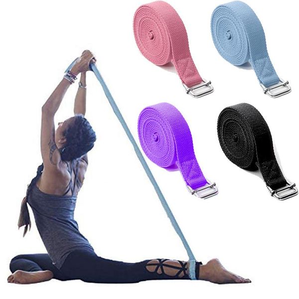 

resistance bands 1.8mx2.5cm yoga strap durable cotton exercise straps adjustable d-ring buckle gives flexibility for stretching pilates
