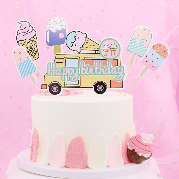 

disposable dinnerware cool ice cream popsicle cake er bunting for tropical summer party bar garland kid birthday decoration