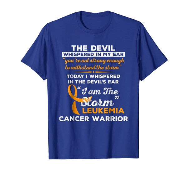 

i am the storm leukemia cancer warrior t-shirt, White;black