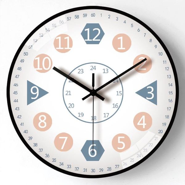 

wall clocks 10 inch early education clock living room household hanging simple modern bedroom silent decoration