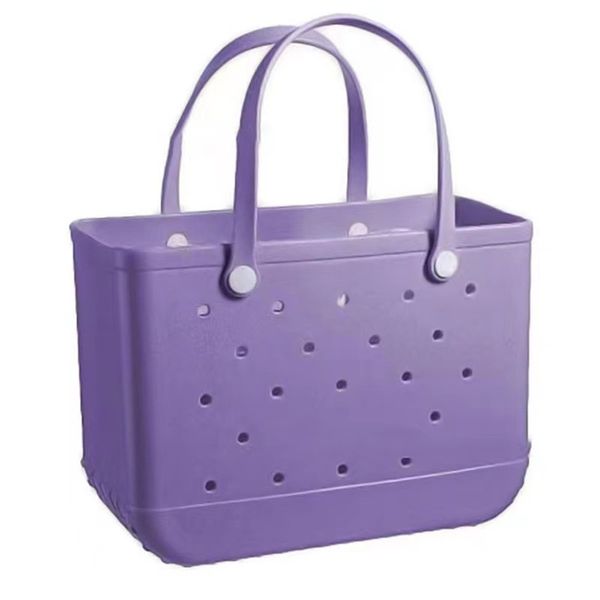 

2022 38/32/13cm candy color multicolor luxury bucket beach tote bag silicone eva pineapple tie bag small size